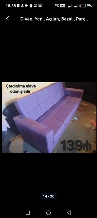 qupka: Divan, Yeni, Açılmayan, Bazasız, Nabuk, Ödənişli çatdırılma — 9