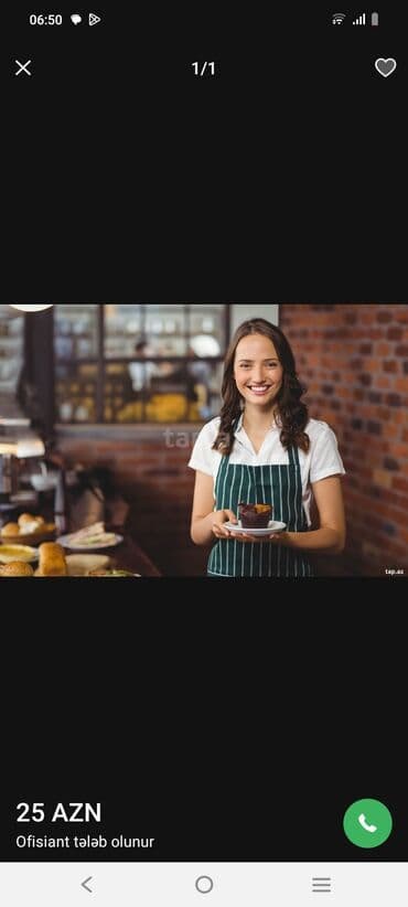 sexsi masinla surucu teleb olunur 2024: Ofisiant tələb olunur, Kafe, Gündəlik ödəniş — 1