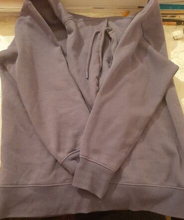 kapsonlu koynekler: Bənövşəyi/boz tonlarında kapşonlu svitşot. - Klassik düz kəsim - — 2