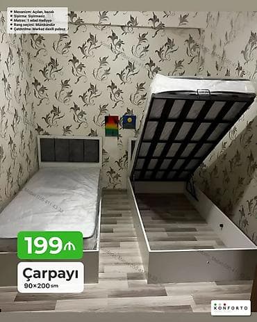 Açılan, bazalı çarpayı – 90×200 sm - Mexanizm: yuxarıdan açılan, qaz — 1