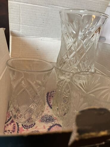Mətbəx aksesuarları: Armudu stəkanlar, Şüşə, 4 ədədli dəst — 1