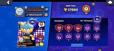Brawl Stars hesabı – yüksək inkişaf etmiş profil - Kupa yolu: 57.084