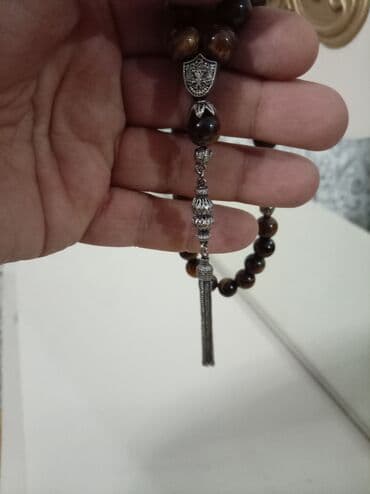 Ювелирные изделия: Təbii daş təsbeh - Material: qəhvəyi tonlarda təbii daş muncuqlar — 2