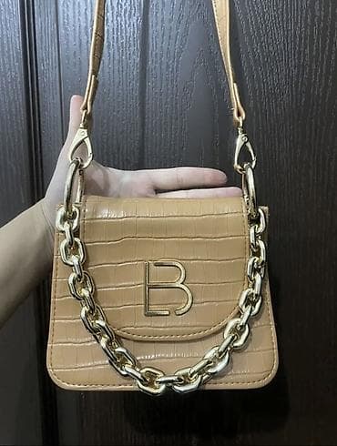 Сумки для инструментов: Bej rəngli qadın çantası – kroko fakturalı - Material: kroko — 4