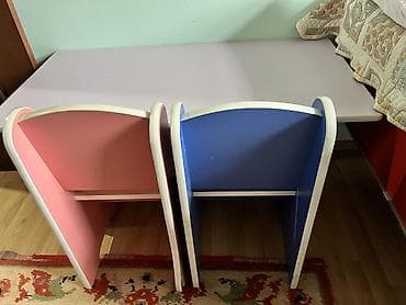 nerjavik stol: Qonaq otağı üçün, İşlənmiş, Açılmayan, Dördbucaq masa, 2 stul — 2