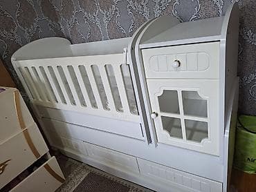 akustik panel: Oğlan və qız üçün, İşlənmiş, Dördbucaq, Beşik, Matras ilə, Yellənmə mexanizmsiz — 1