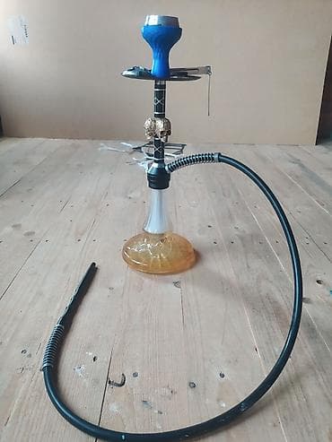 nece zaqar almaq olar: Nargilə dəsti - Kompakt stolüstü nargilə - Şüşə altlıq: sarı/ağ rəng — 1