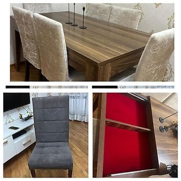 MehraTecili ‼️ Endirim ‼️ Masa desti Bazali Acilan 6 Oturacaq cexolu