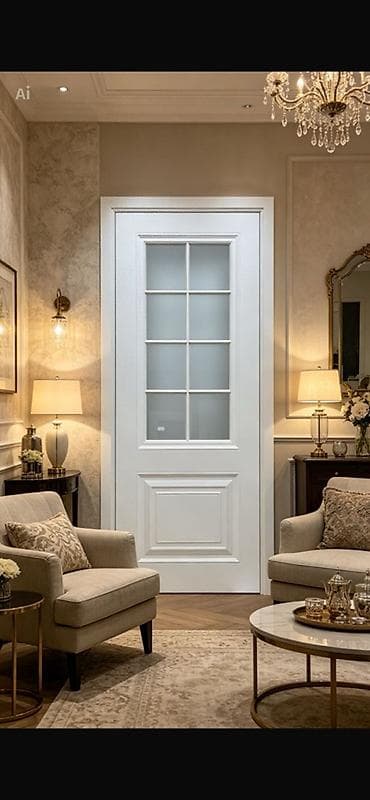 qapi dekoru: Ağ rəngli klassik interyer qapıları🚪 8lik mdf 5 qat politan boya — 3