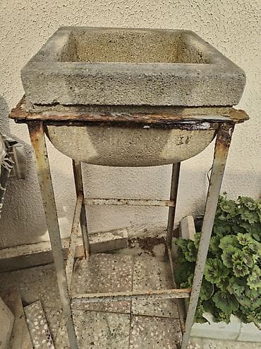 bed: Beton məhləli əl yuma/utility lavası (dayaqla) - Material: qalın — 4