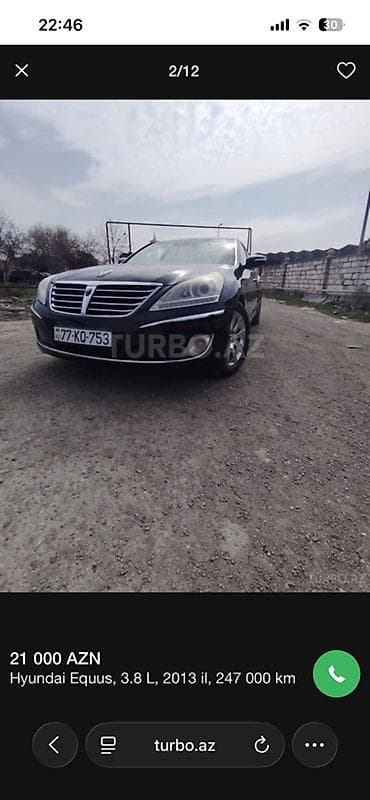 Hyundai: Hyundai Equus: 3.8 л | 2013 г. Седан — 1