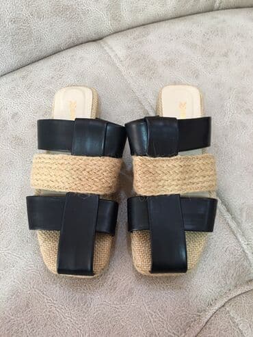 женские босоножки на танкетке: Ölçü: 37, rəng - Qara, Yeni — 3