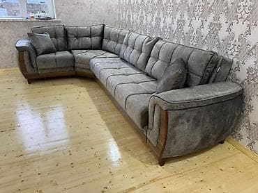 stulla: Künc divan – geniş və komfortlu L şəkilli model - Rəng: tünd-boz, mat — 2