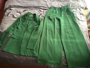 желтые женские костюмы: Yaşıl qadın kostyumu – QuQu Fashion, ölçü 44 Dəst: - Jaket: klassik — 1