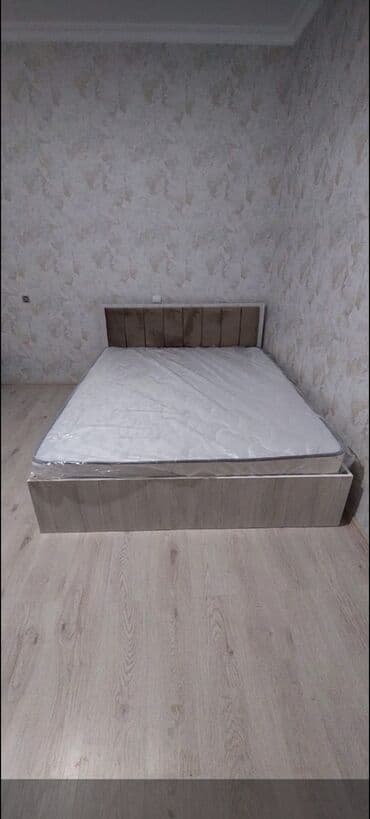 продам кровать двуспальную бу: Yeni, İkinəfərlik çarpayı, Bazalı, Matras ilə, Siyirməsiz — 2