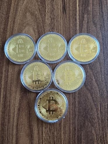 Bitcoin temalı xatirə sikkəsi (fiziki model) - Material: qızılı rəng — 3