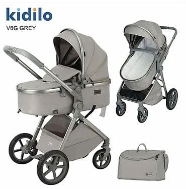 manej uşaq ucun: Kidilo V8G Grey 3-in-1 uşaq arabası seti - Rəng: Grey (boz) - — 1