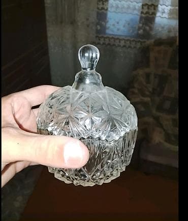 Кухонные принадлежности: Kəsimli şüşə qablar dəsti - Material: qalın, şəffaf kəsimli şüşə - — 1