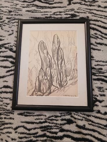 Pastel dəstləri: Satış: Çərçivəli qrafika əsərləri (2 ədəd) - Mövzu: Dağ mənzərələri — 7