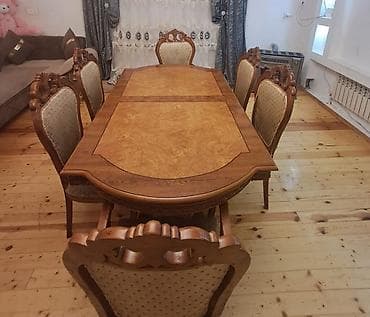 Qonaq otağı üçün, Oval masa, 6 stul