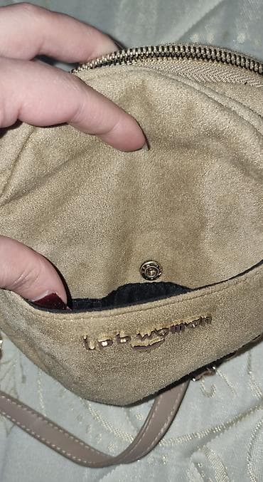 pres aparati satilir: FRANSANIN ORİGİNAL Woman dairəvi çiyin çantası - Rəng: bej/qum — 3