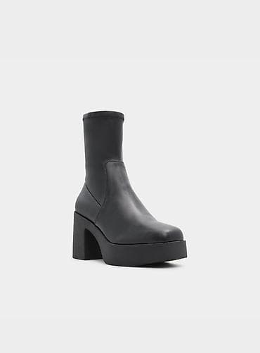 sapogi: Məhsul: Pull&Bear qadın platforma çəkmələri - Rəng: qara - Ölçü — 5