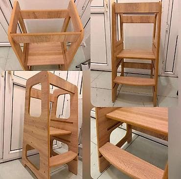 ev qapilari islenmis: Uşaq nərdivanı / Learning Tower - Material: taxta/laminatlı ağac — 1