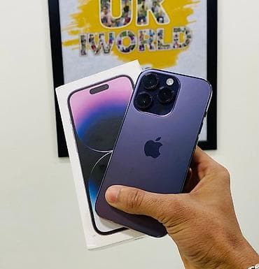 redmi on iki pro: IPhone 14 Pro, 256 GB, Deep Purple, Zəmanət, Simsiz şarj, Face ID — 4