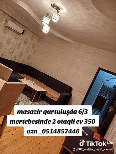 Masazir qurtuluşda 6/3 mertebesinde 2 otaqli ev 350 azn _0514857446