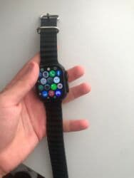 Smart saat – kvadrat ekranlı, qara rəngli silikon/zolaqlı kəmərli