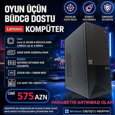 lenovo gaming 3: MÜVƏQQƏTİ ŞOK ENDİRİM!!! ⭐Tək Sistem Bloku - 575 AZN ⭐KOMPLEKT CƏMİ - — 1