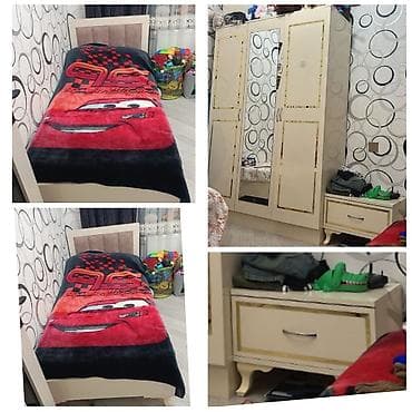 islenmis paltar dolabi: Genc otaqi mebeli_450azn Deste 2carpayili(matras var),2tumba,dolab — 1