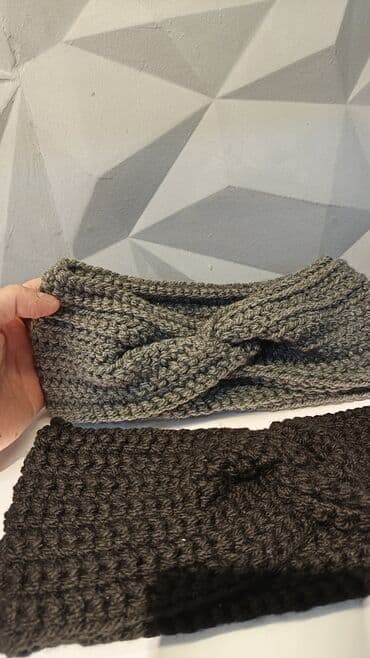 uşaqlar üçün yun papaqlar: Toxunma saçbağı/baş örtüyü dəsti - Model: burğulu düyün detallı — 3