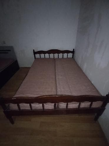 taxta: Ikili taxta çarpayı və döşək dəsti - Material: massiv ağac (taxta — 1