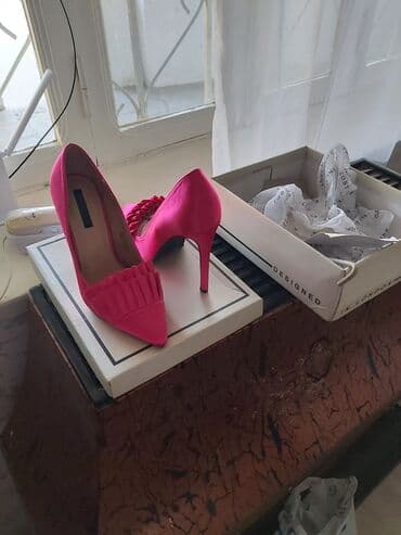 женские бордовые туфли: Туфли, Размер: 39, цвет - Красный, Новый — 2