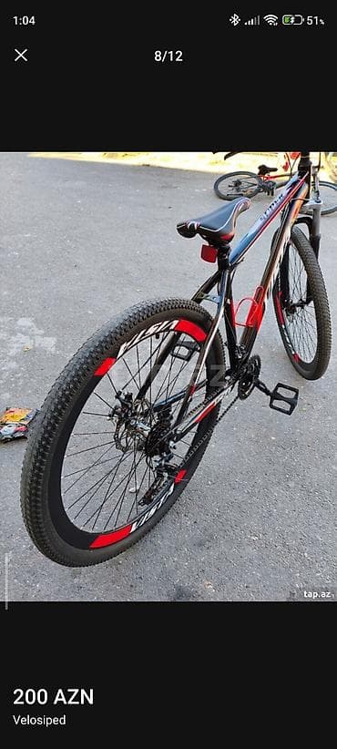 velosiped kameri: VISTA brendli dağ velosipedi - Göz oxşayan qara-qırmızı dizayn — 8
