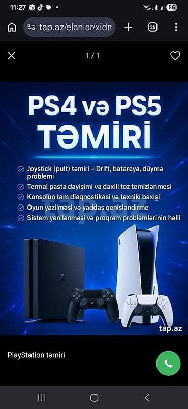 proqram: Təmir Sony Playstation — 1