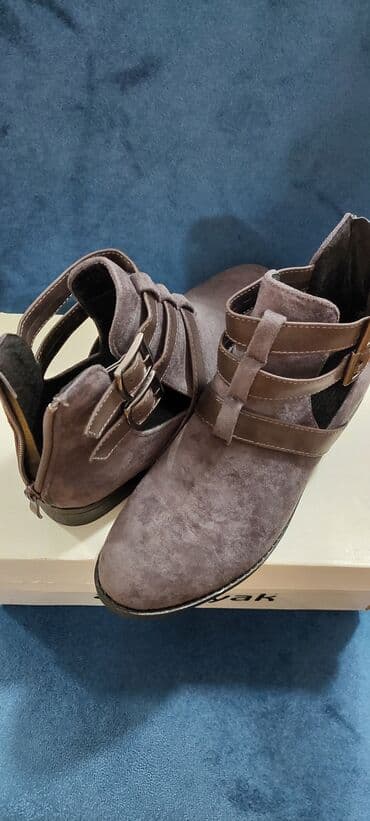 qiz ucun botlar: Ölçü: 38, rəng - Boz, Yeni — 3