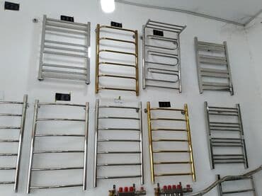 elektrikli suşilka: Divarda asılmış müxtəlif dizayn və ölçülərdə dəsmal qurutma qurğuları — 1