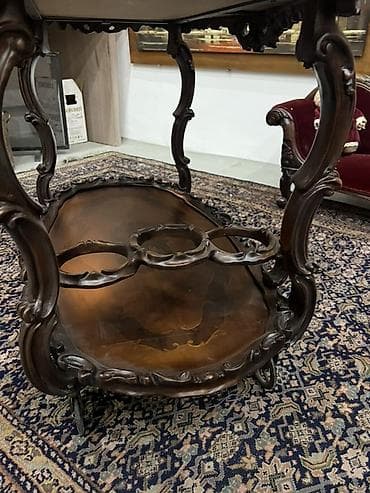 Серванты: Antik üslubda ikimərtəbəli servis/çay arabası - Material: tünd — 5