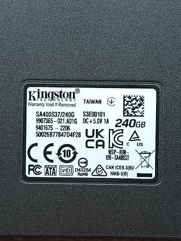 m2 ssd: Daxili SSD disk Kingston, 240 GB, 2.5", İşlənmiş — 2