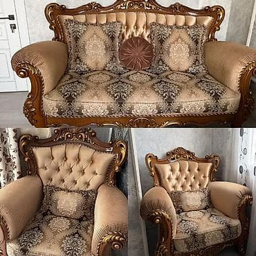 kreslo temiri: İşlənmiş, Klassik divan, 2 kreslo, Divan, Bazasız, Açılmayan — 1
