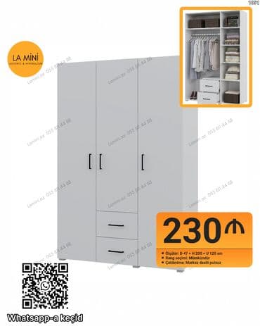 Açılan, 4 qapılı Düz dolab, Qarderob, paltar dolabı