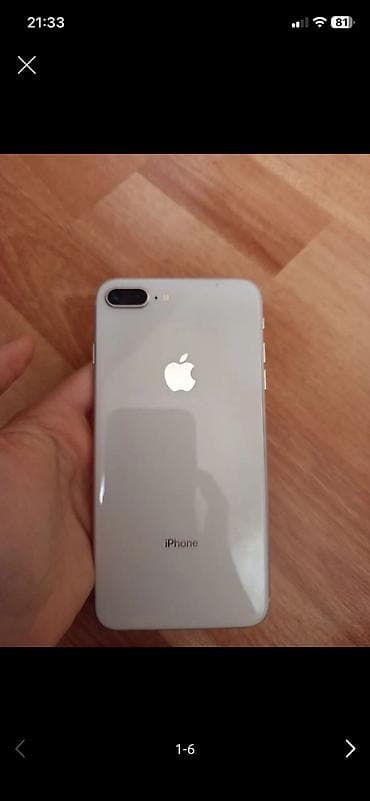 IPhone 8 Plus, 128 GB, Ağ, Zəmanət, Barmaq izi