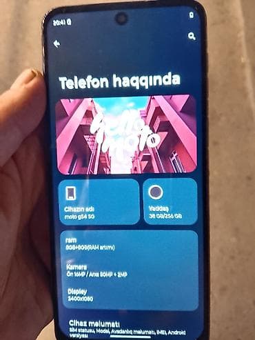 poco f5 kabro: Motorola Moto G54, 256 GB, rəng - Göy, Face ID — 2