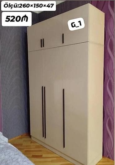 Geniş həcmli paltar dolabı – model G_1 - Ölçü: 260 × 150 × 47 sm