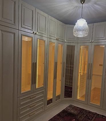 uzun: Künc yerləşimli, klassik üslubda qarderob sistemi - L‑şəkilli dizayn — 6