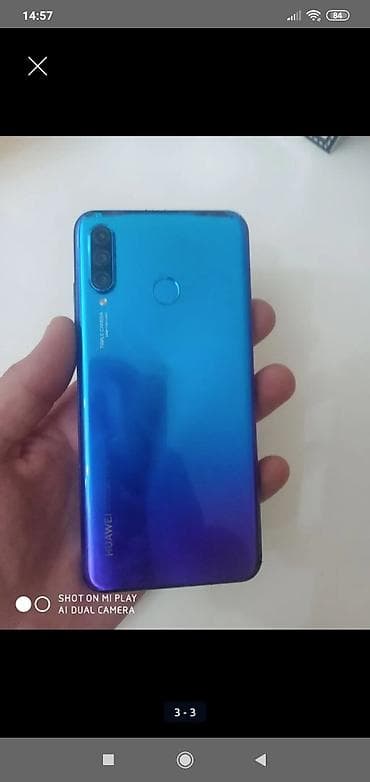 Техника и электроника: Huawei P30 Lite, 128 ГБ, цвет - Голубой, Отпечаток пальца — 1