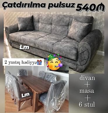 balkon ucun stol stullar: Divan ve masa desti yeni — 1