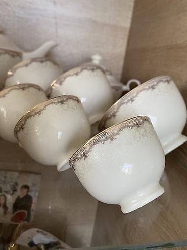 sud separatoru: Çay dəsti, rəng - Bej, Farfor, 6 nəfərlik — 4